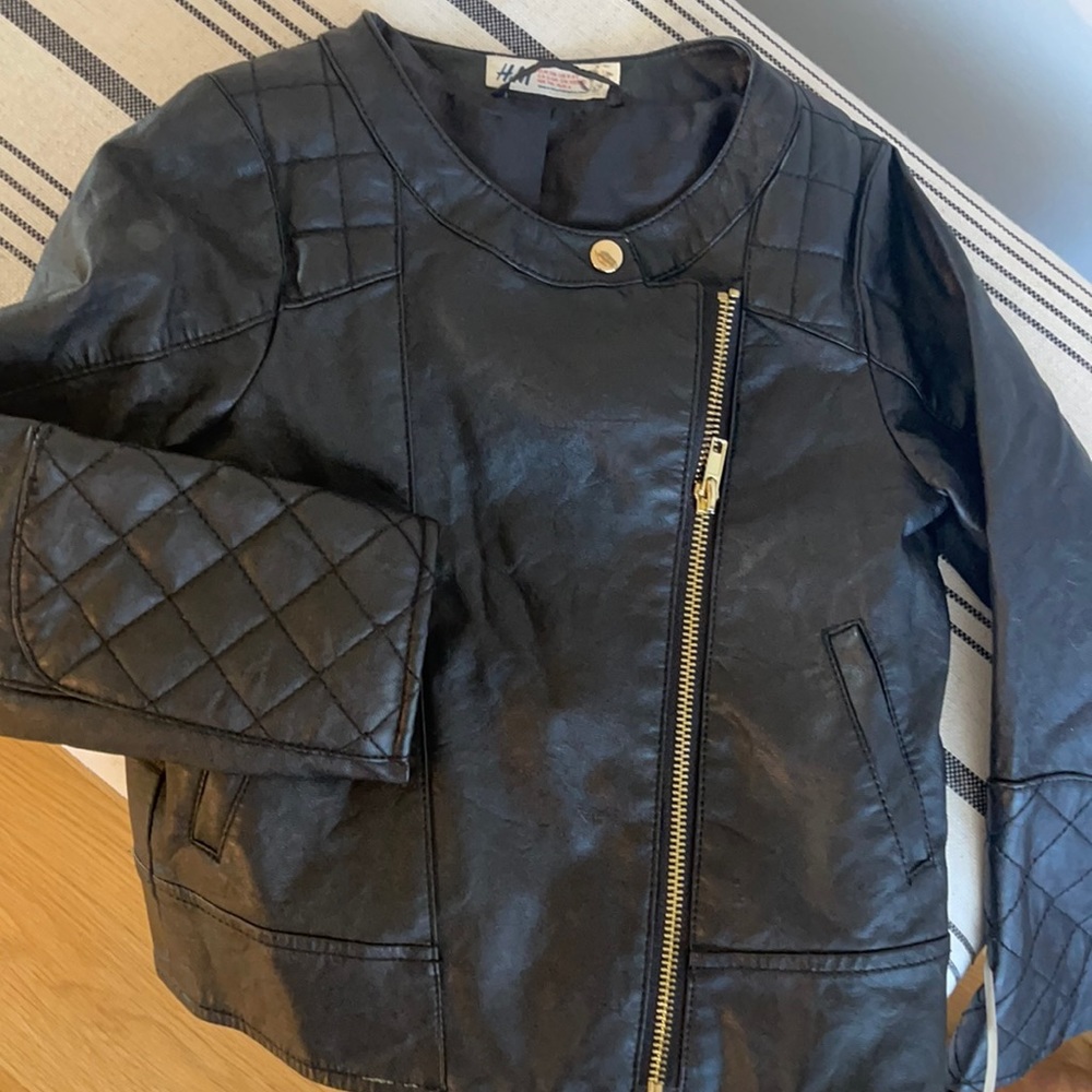 H&M Leather jacket size 5/6Y